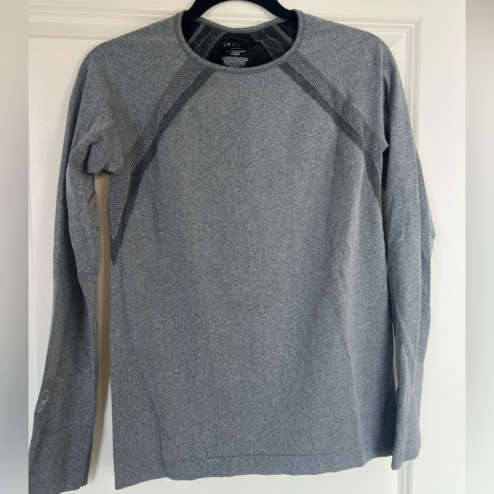 Jaanuu Gray Long Sleeve Tee with Crew Neck